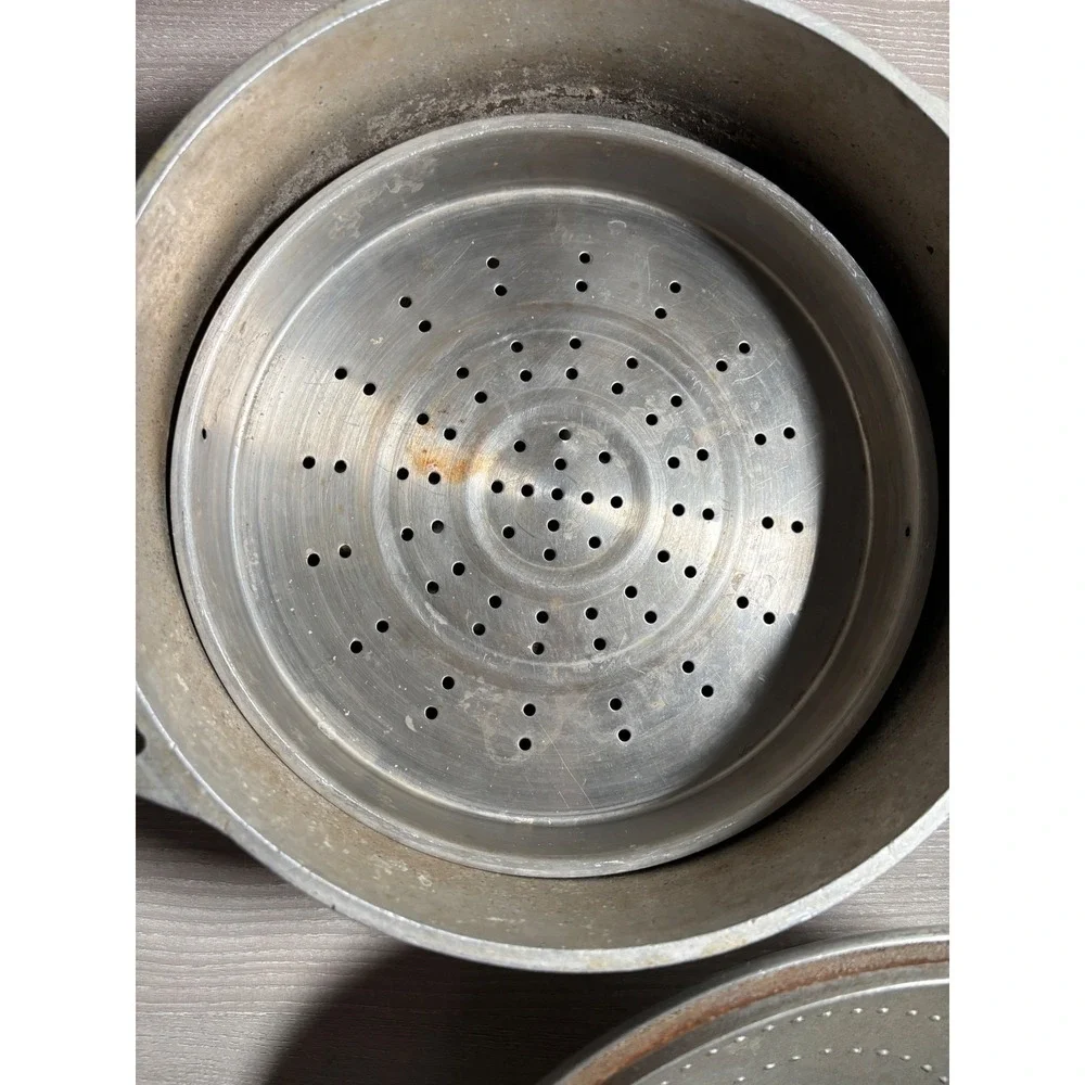 Vintage Super Maid Cast Aluminum Dutch Oven Self Basting Lid Steamer Insert
